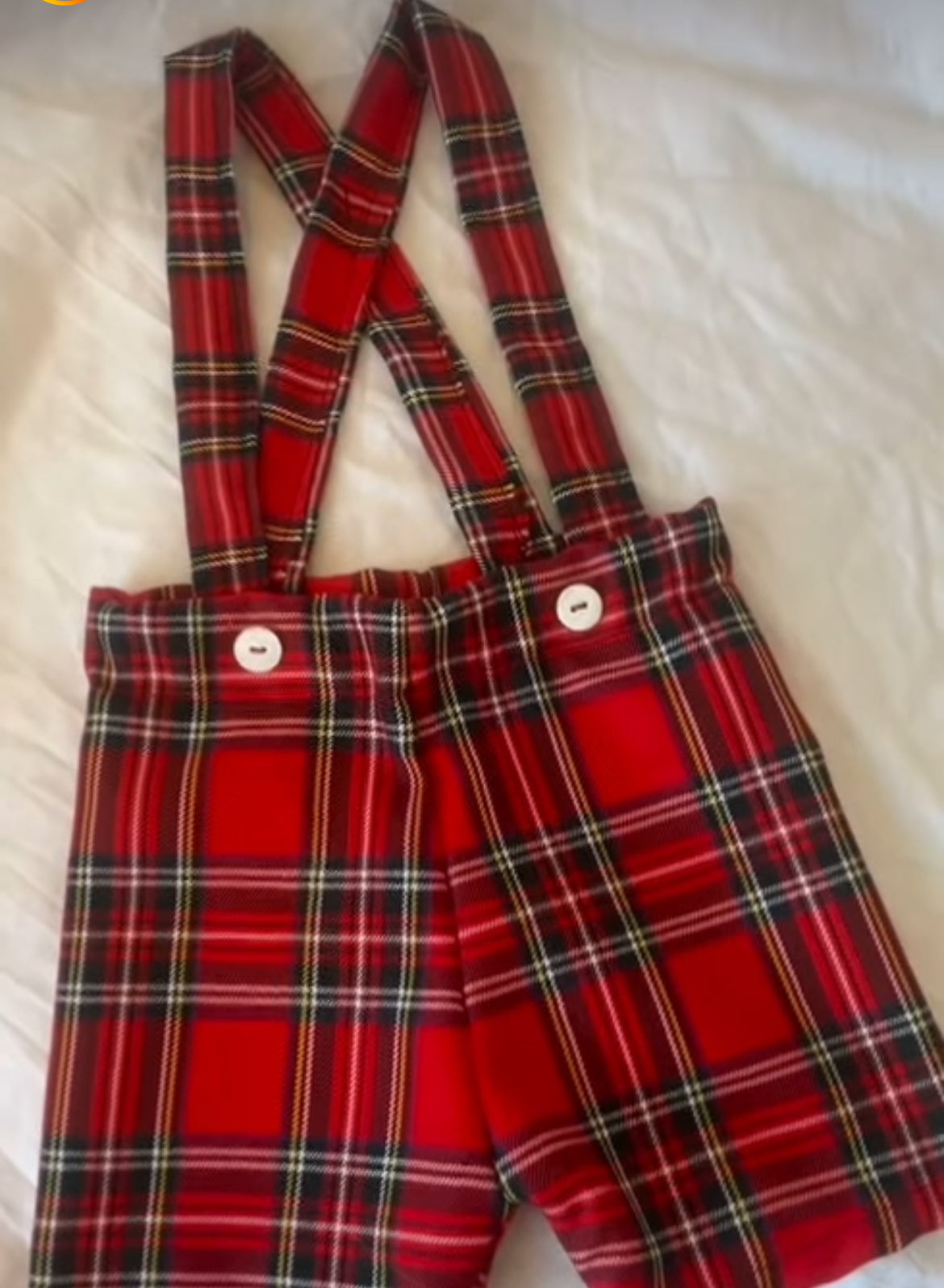 Red Traditional Tartan Dungerees