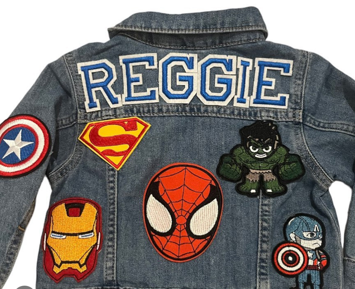 Personalized avengers jean jacket