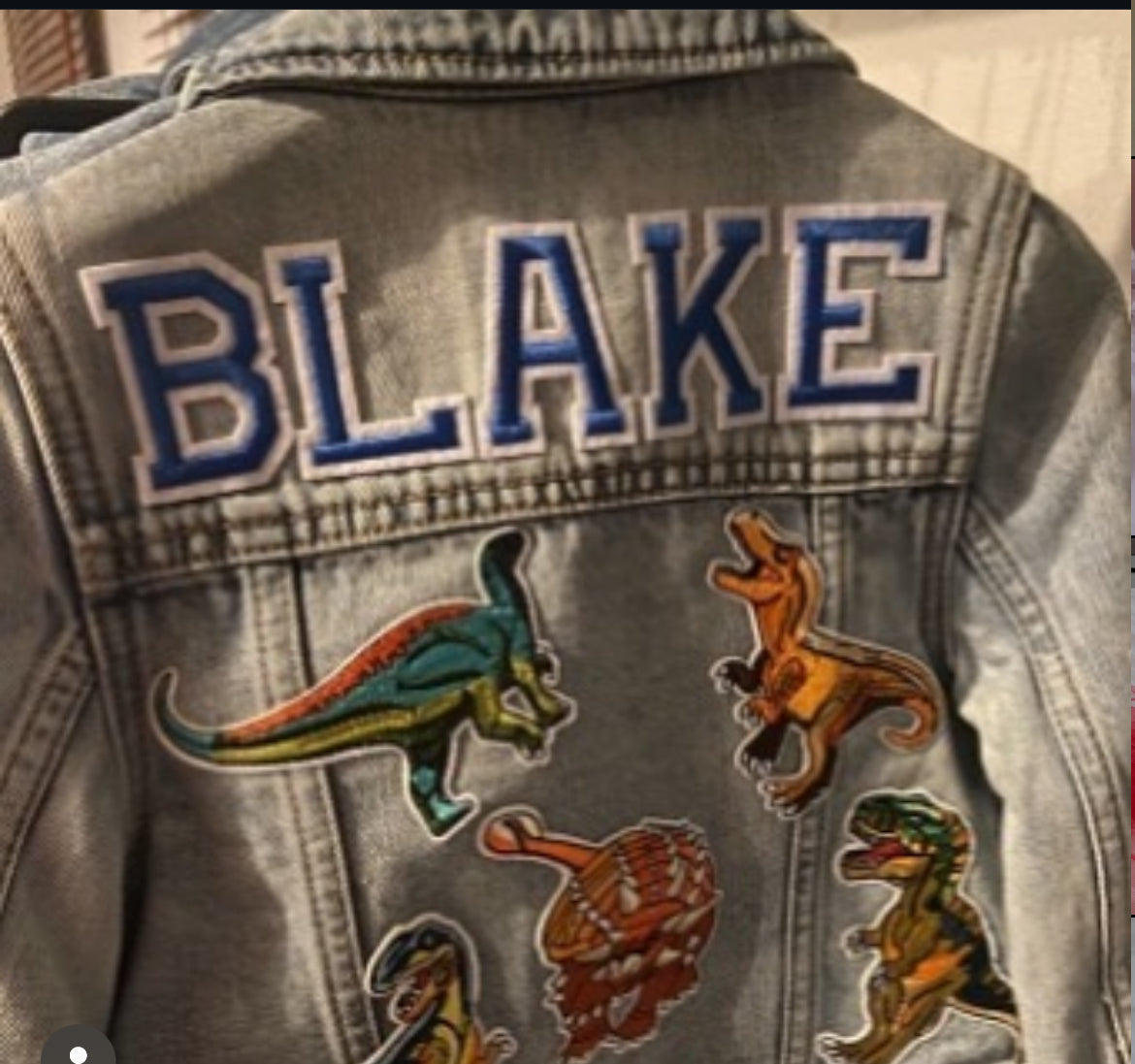 Personalized dinosaur Jean jacket